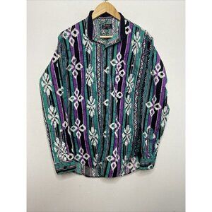 Vtg Ruddock Bros Western Button Shirt Striped  Men L Aztec Southwestern